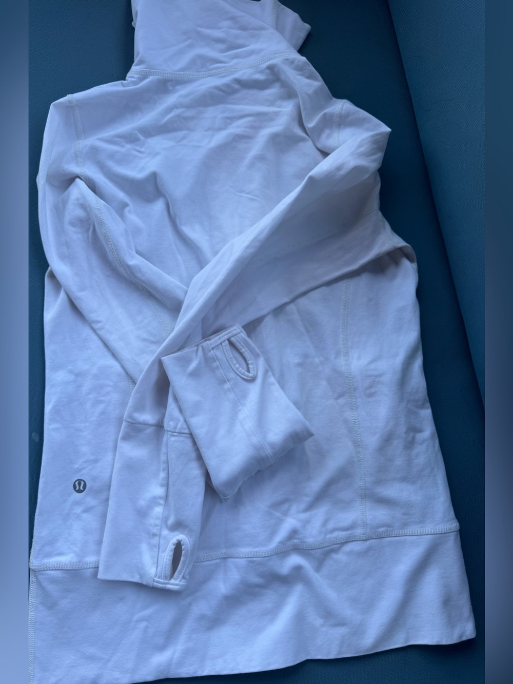 Lululemon In Stride Full Zip Hoodie Jacket White Silver Approx Size M - Picture 2 of 6